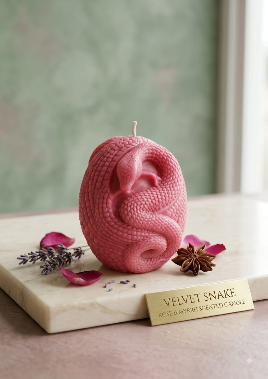 VELVET SNAKE ROSE & MYPRH SCENTED CANDLE
