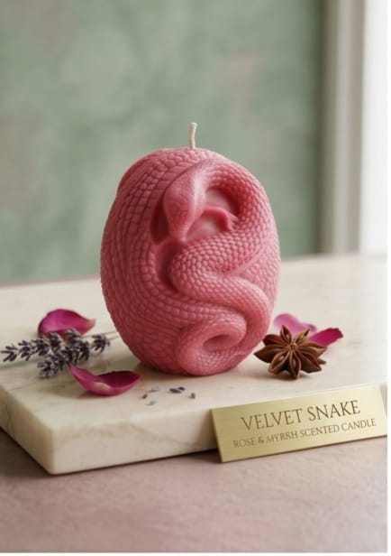 VELVET SNAKE ROSE & MYPRH SCENTED CANDLE